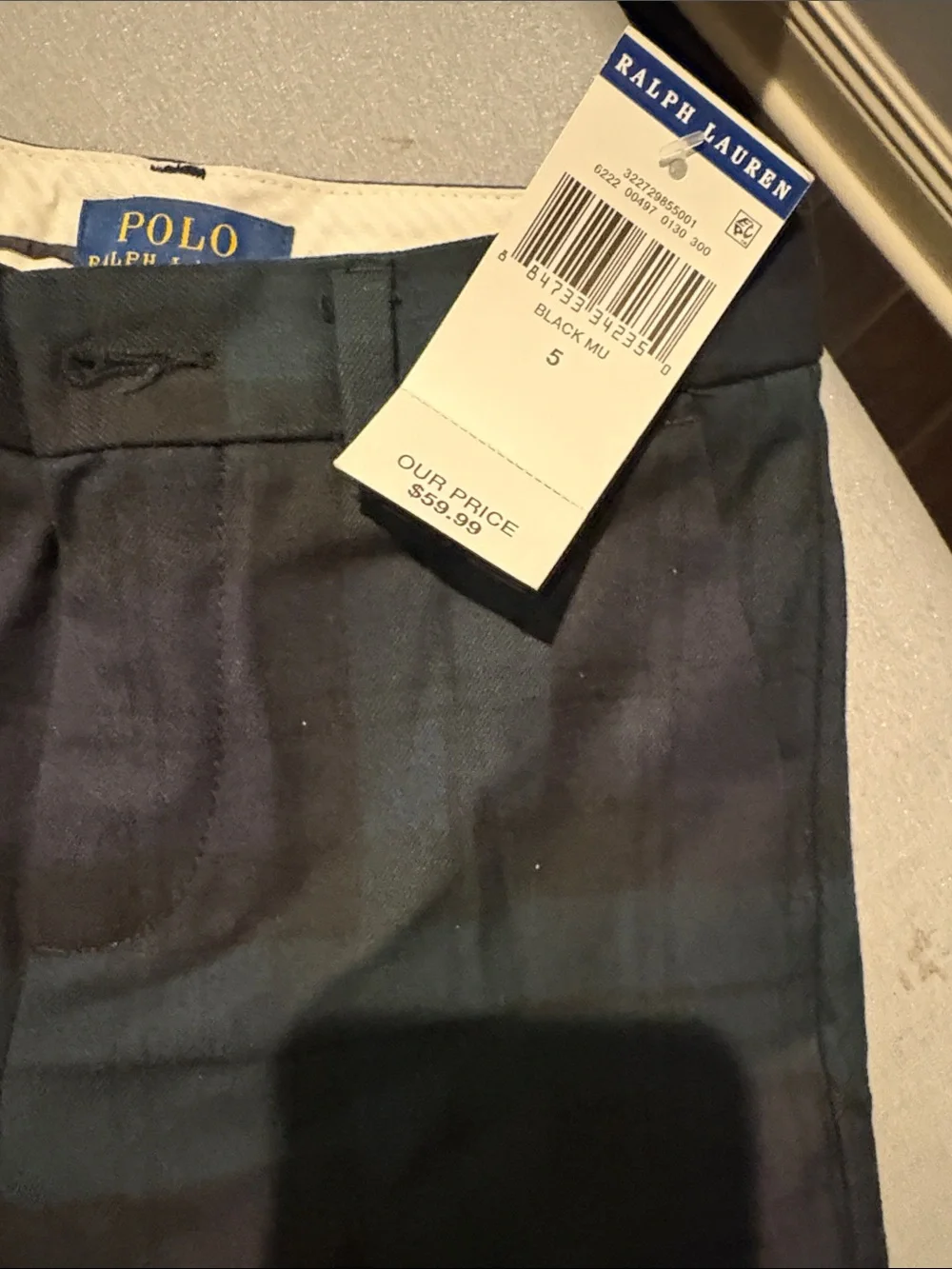 Ralph Lauren Black Watch Plaid Chinos - Black & Green